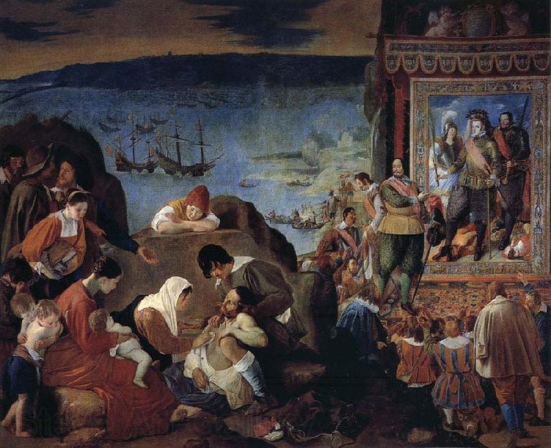 Maino, Juan Bautista del Recapture of Bahia France oil painting art
